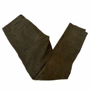 PART TWO Green Leopard Stretch Straight Leg Jean